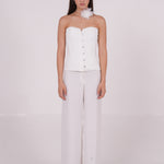 Elegant White Long-Line Corset - Sevgilim