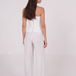 Elegant White Long-Line Corset - Sevgilim