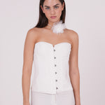 Elegant White Long-Line Corset - Sevgilim
