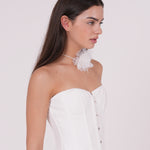 Elegant White Long-Line Corset - Sevgilim