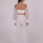 Ivory Organza Sleeve Top - Sevgilim