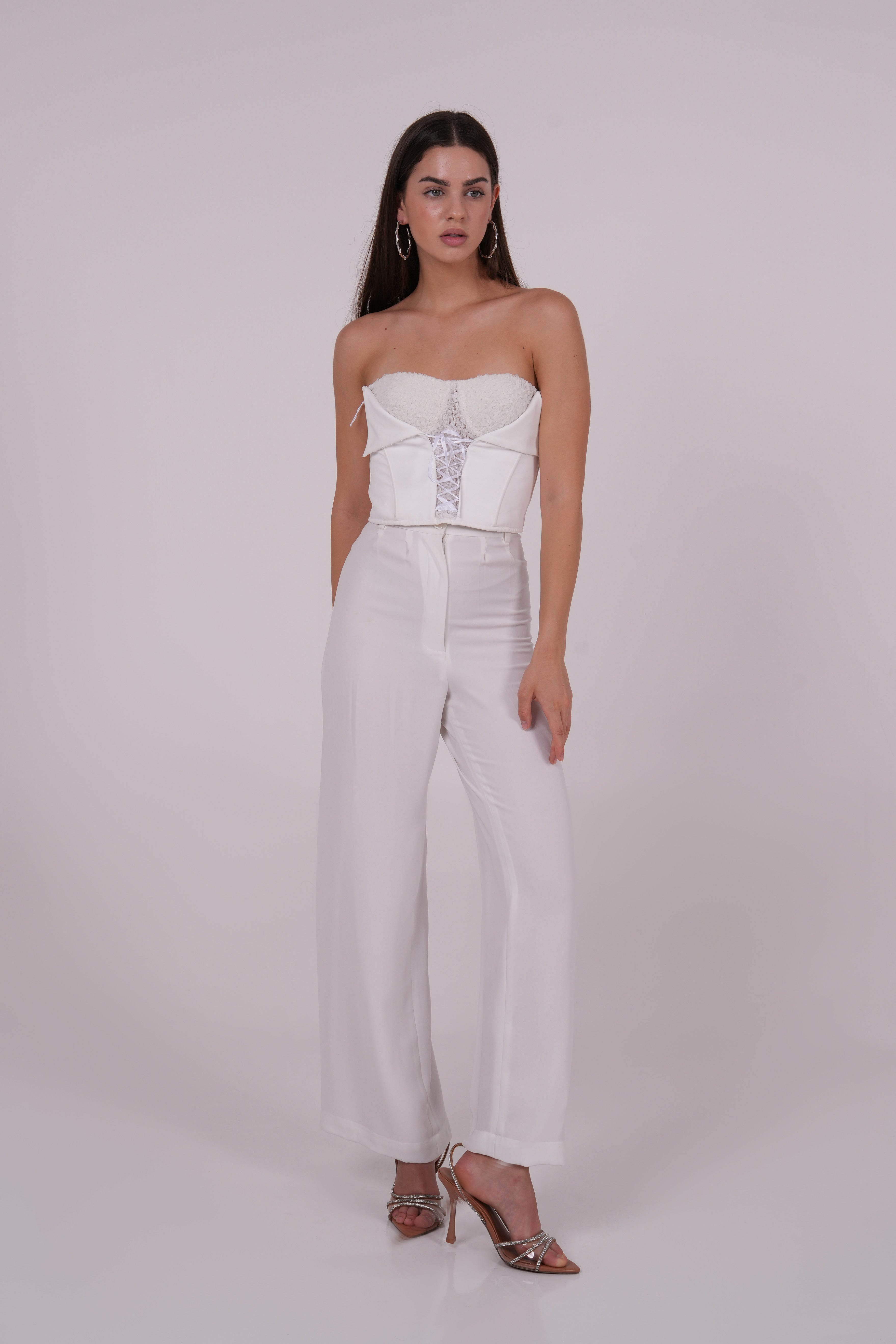 White Ribbon-Flap Top - Sevgilim