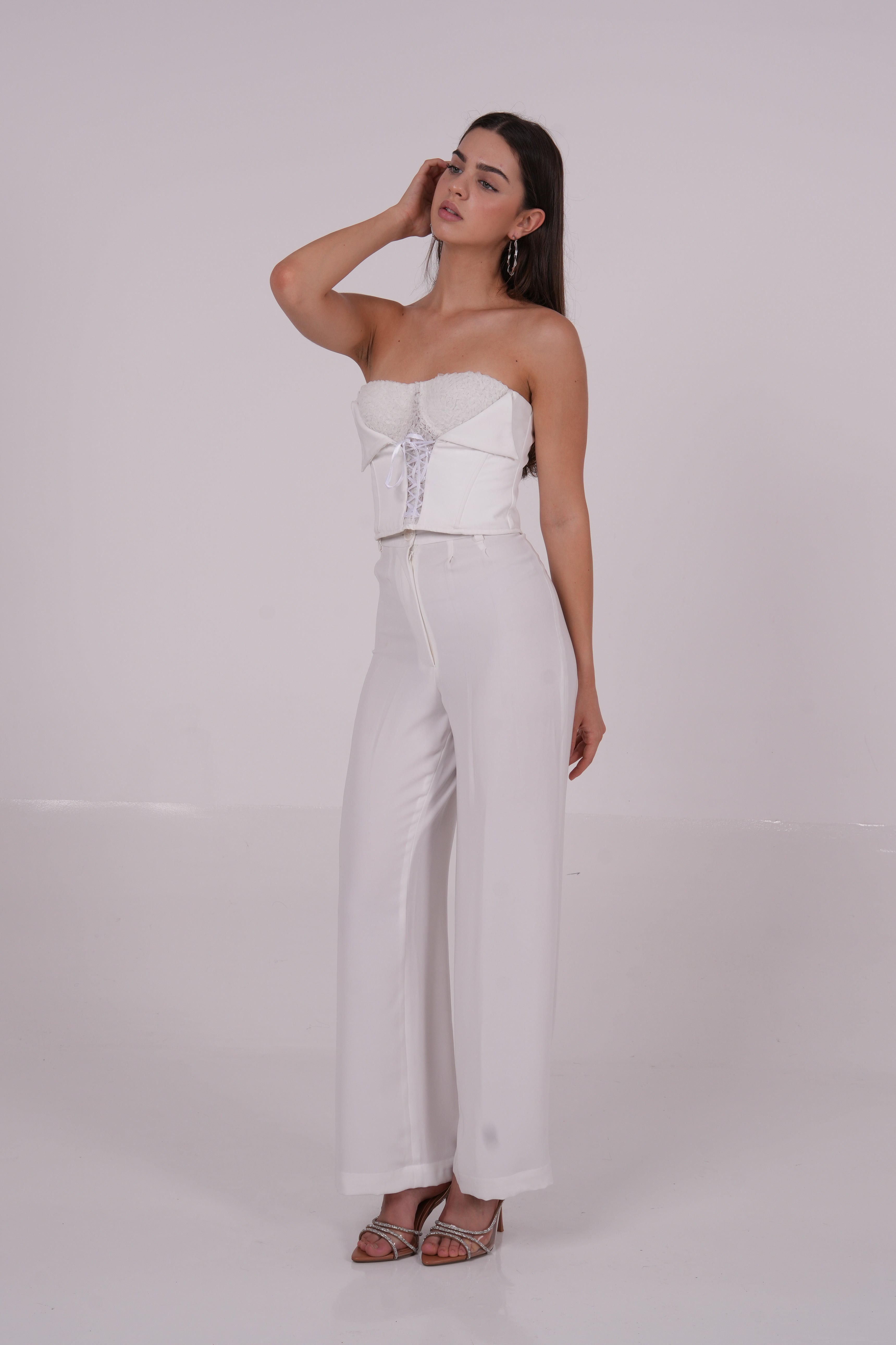 White Ribbon-Flap Top - Sevgilim