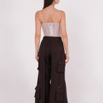 Peach Ruched Net Corset - Sevgilim