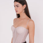 Peach Ruched Net Corset - Sevgilim