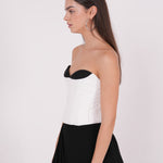 Crepe Black & White Corset - Sevgilim