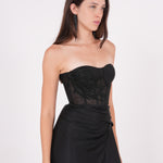 Embellished Black Net Bustier - Sevgilim