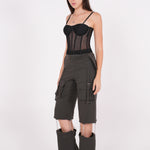 Crepe Mesh Corset - Sevgilim