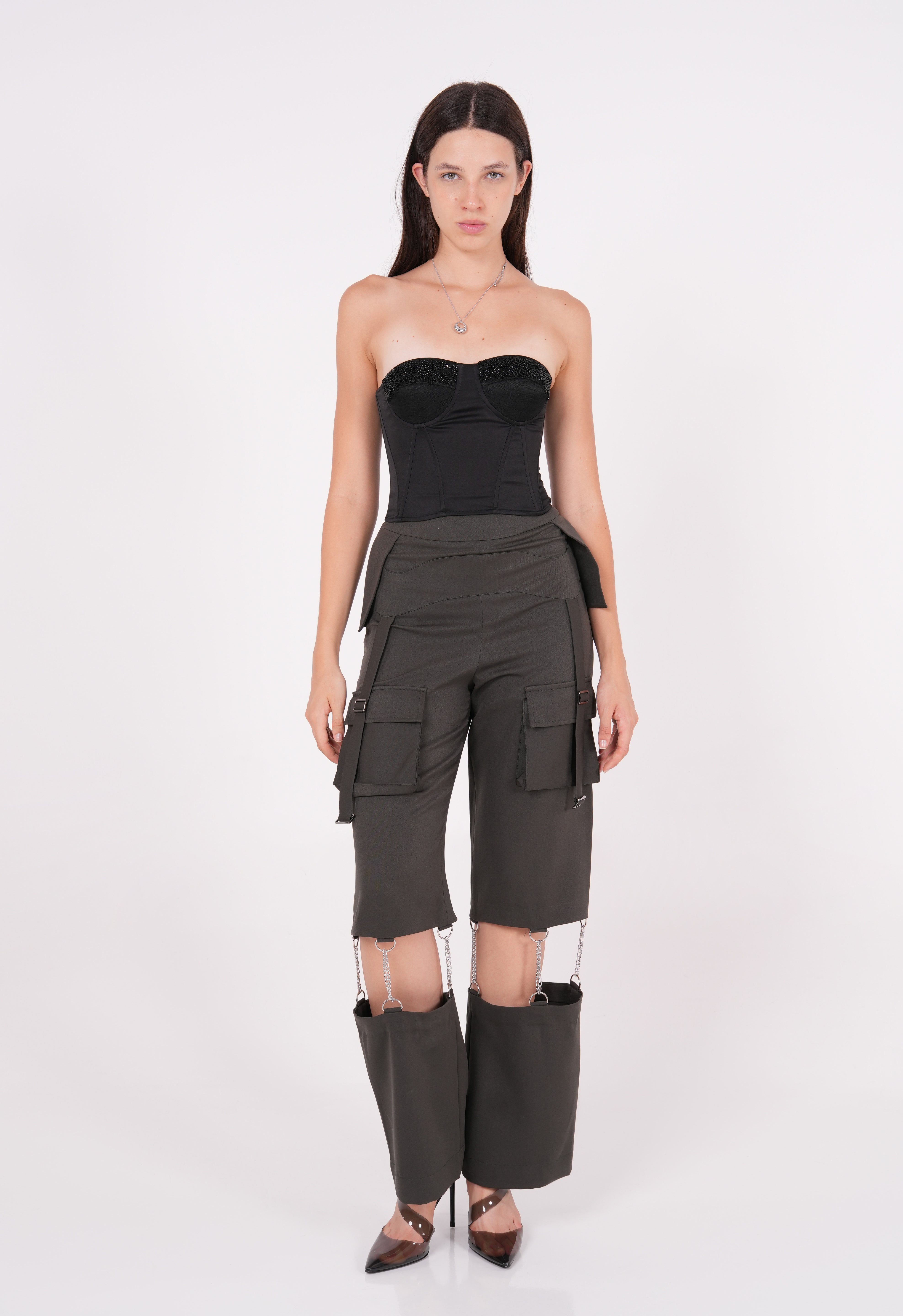 Olive Chain-Link Cargo Pant - Sevgilim