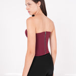 Maroon Front-Tied Corset - Sevgilim