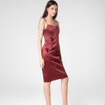 Crimson Rose Detailed Evening Dress - Sevgilim