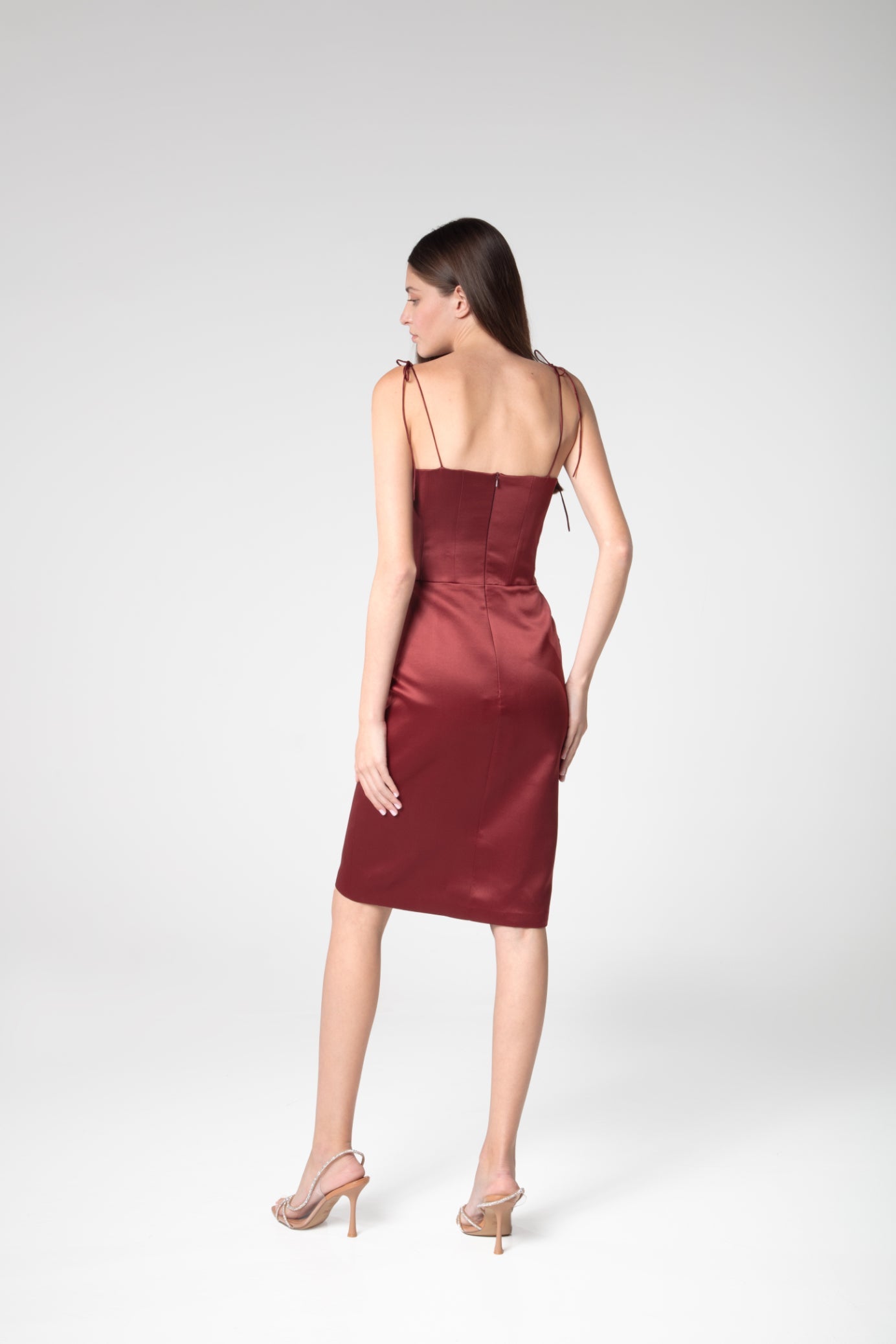Crimson Rose Detailed Evening Dress - Sevgilim