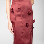 Crimson Rose Detailed Evening Dress - Sevgilim