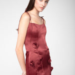 Crimson Rose Detailed Evening Dress - Sevgilim