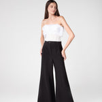 Ivory Draped Flower-Detailed Corset - Sevgilim