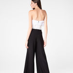 Ivory Draped Flower-Detailed Corset - Sevgilim