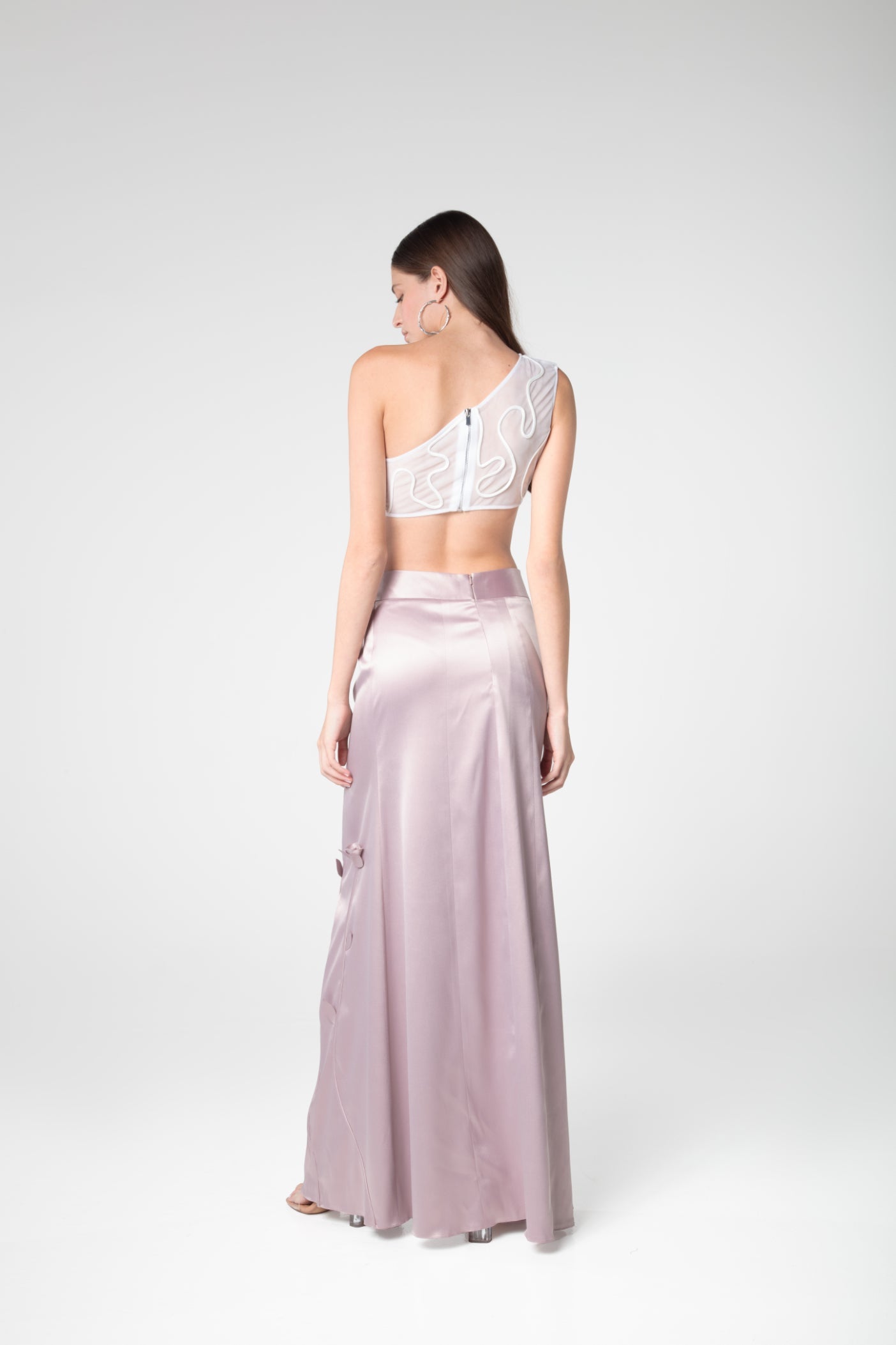 Blossom Dreams One-Shoulder White Net Crop Top - Sevgilim