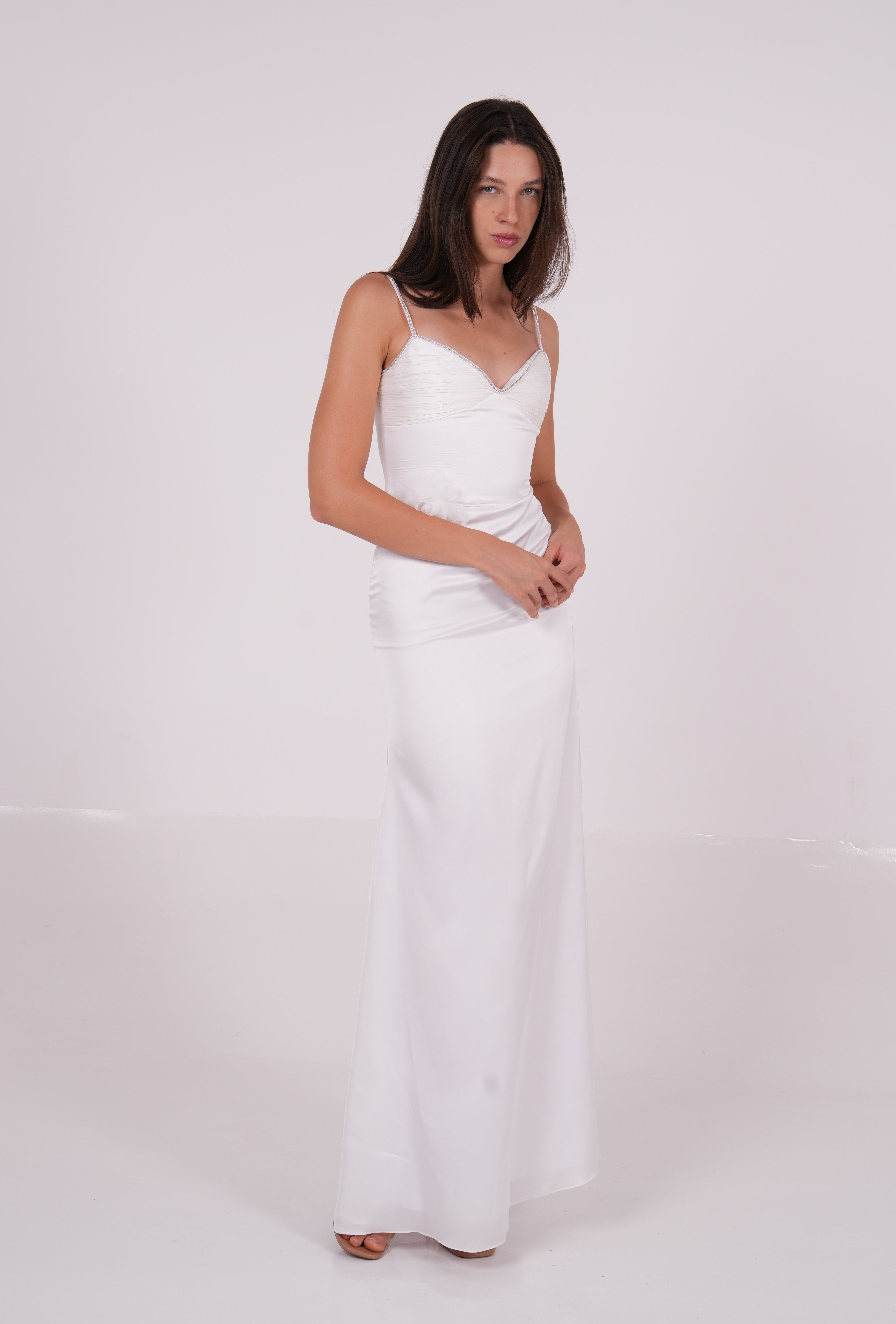 Pleated Bodycon Long Dress - Sevgilim