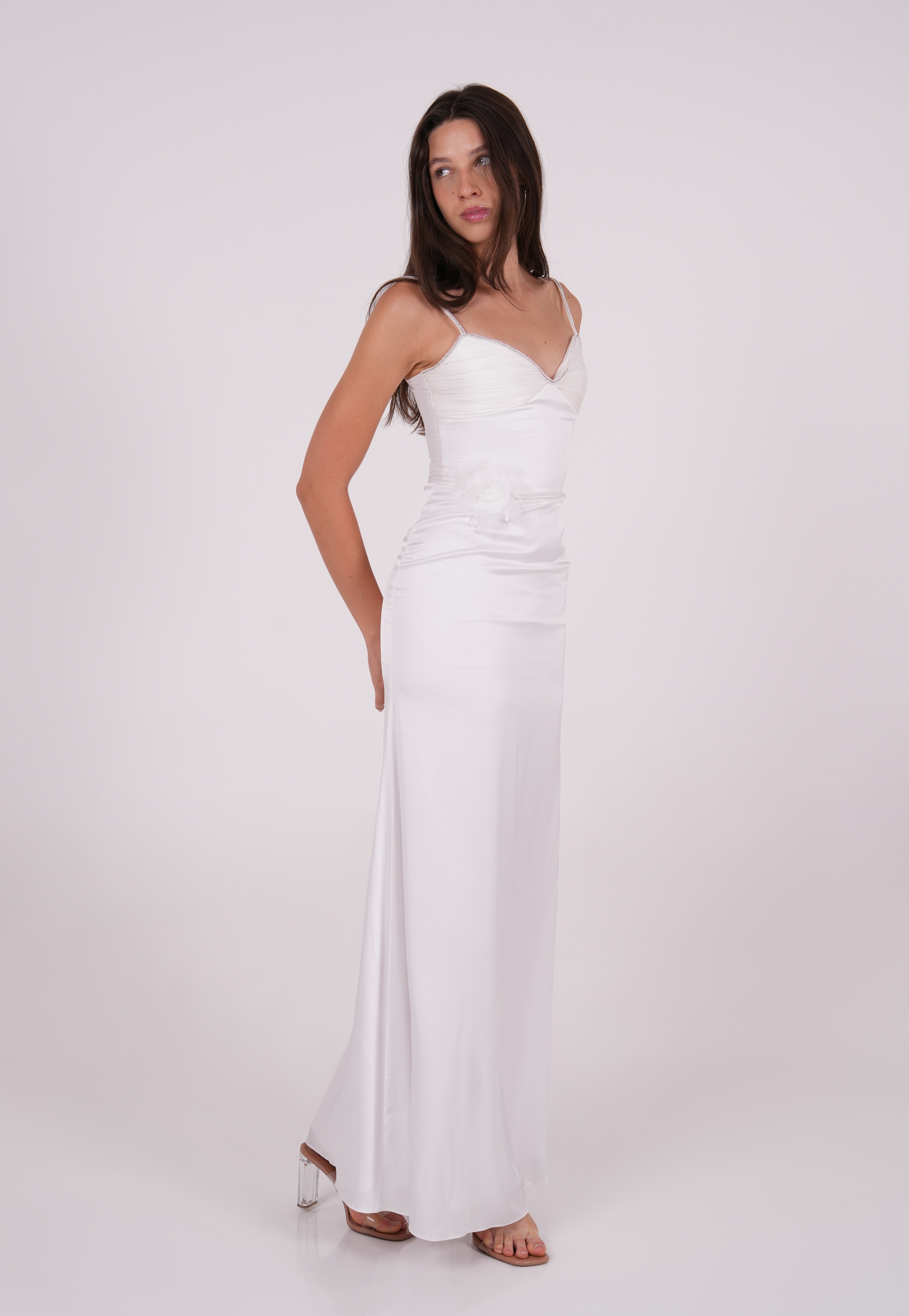 Pleated Bodycon Long Dress - Sevgilim