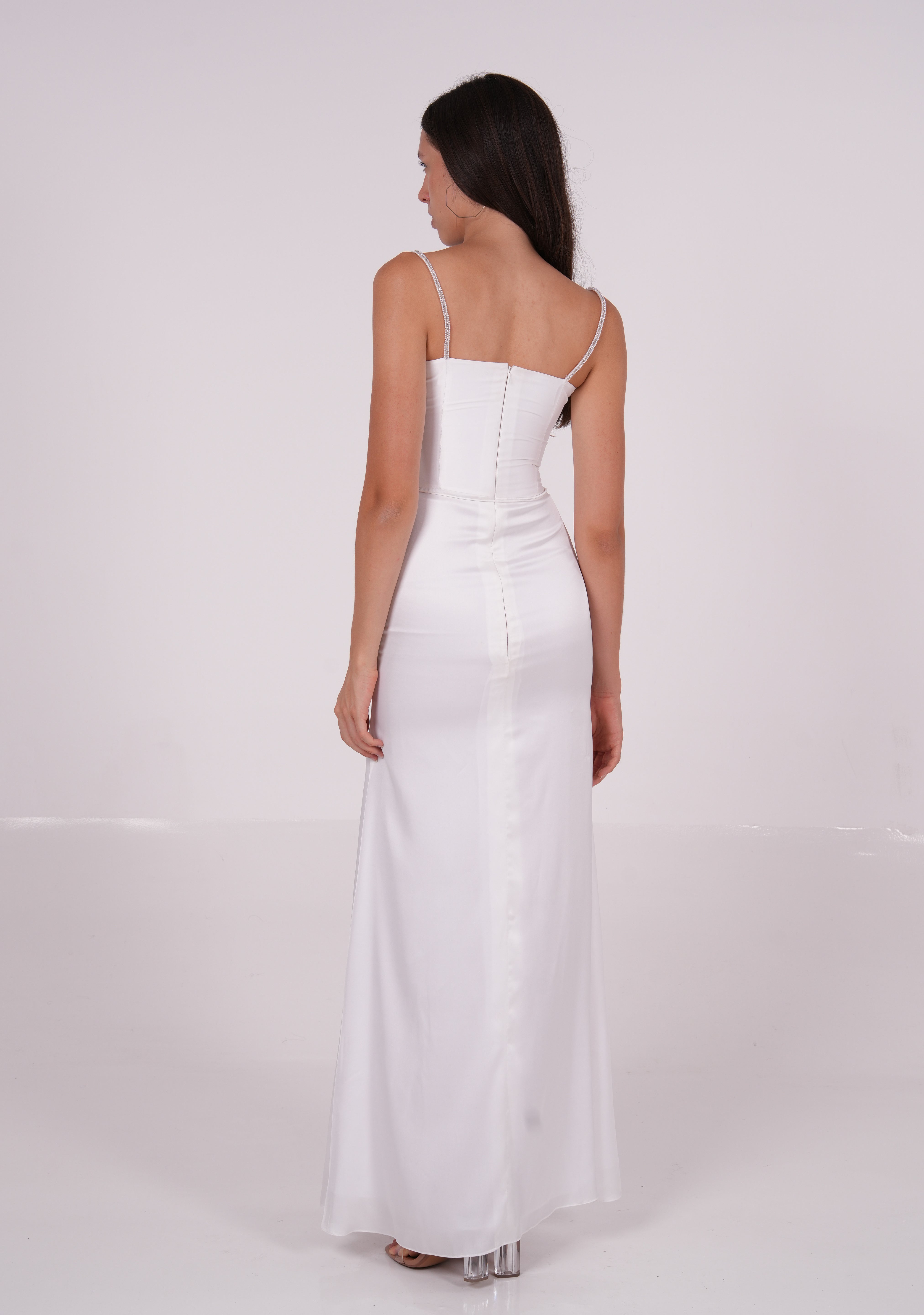 Pleated Bodycon Long Dress - Sevgilim