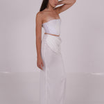 Quilted White Bustier - Sevgilim