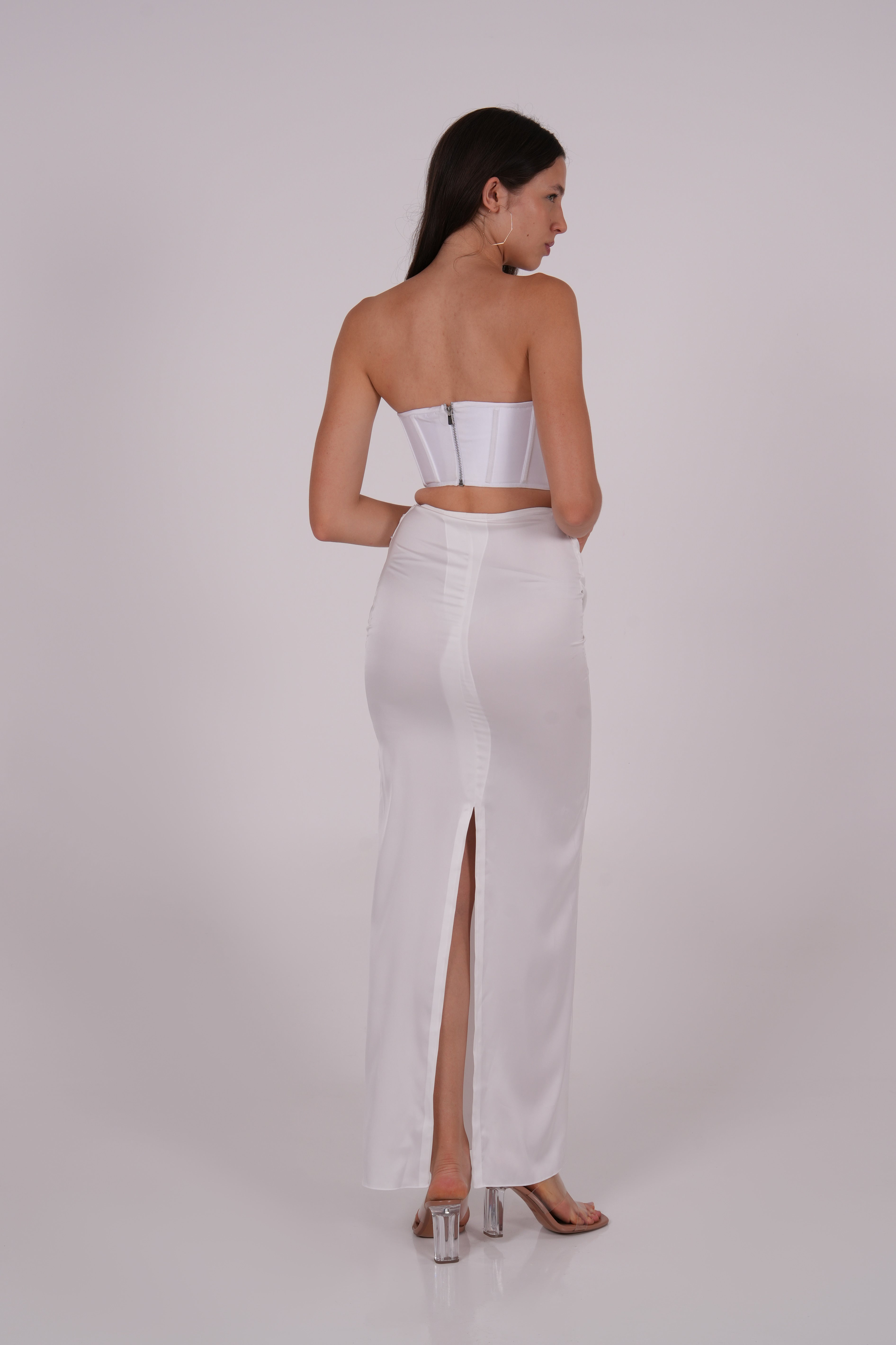 Quilted White Bustier - Sevgilim