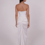Pleated White Silk Dress - Sevgilim