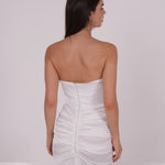 Pleated White Silk Dress - Sevgilim