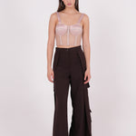 Embellished Satin Net Bustier - Sevgilim