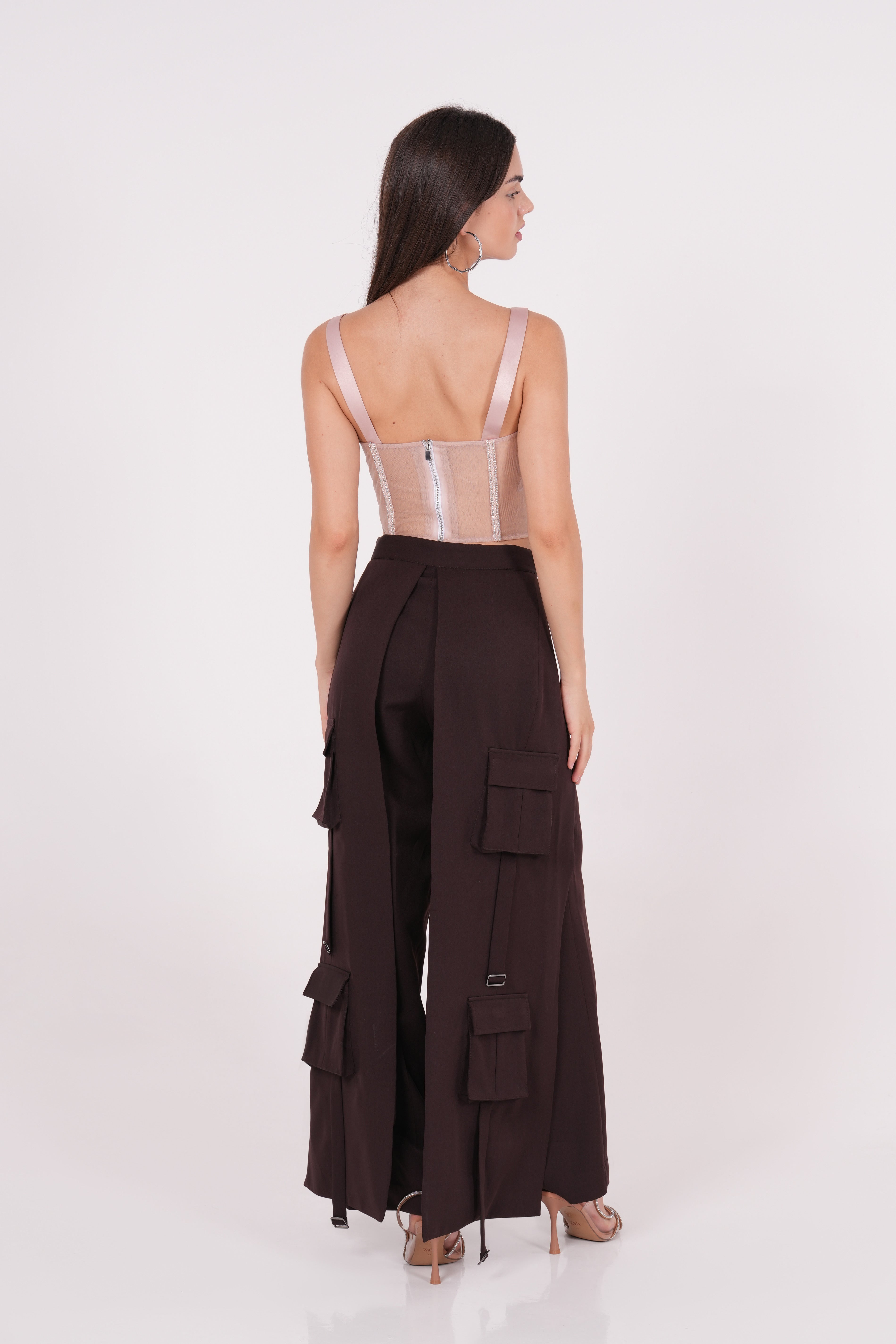 Embellished Satin Net Bustier - Sevgilim