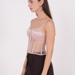 Embellished Satin Net Bustier - Sevgilim