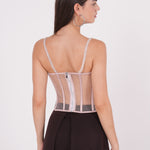 Embellished Satin Net Bustier - Sevgilim