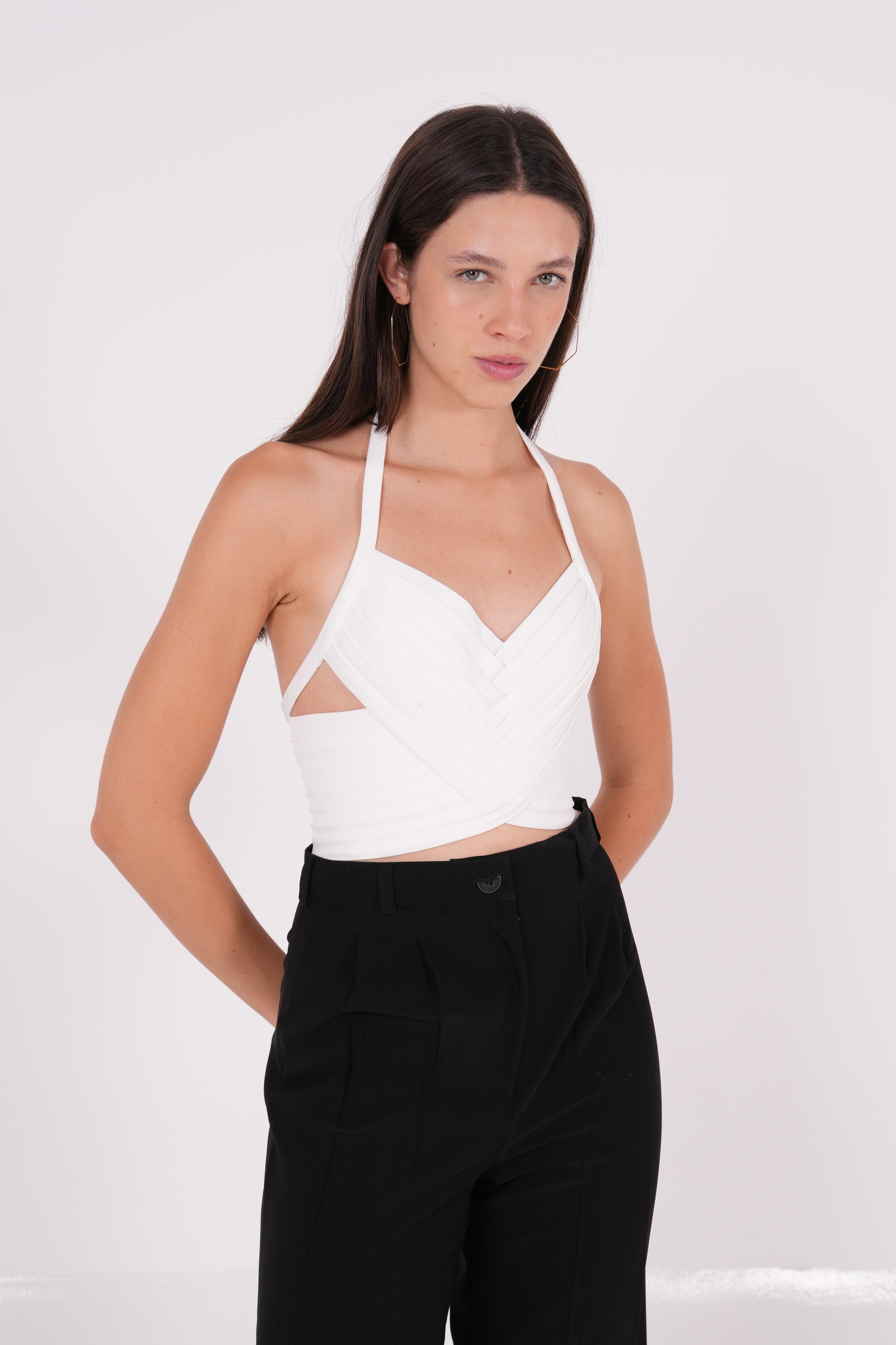 Ivory Cris Cross Top - Sevgilim