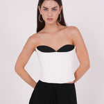 Crepe Black & White Corset - Sevgilim