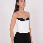 Crepe Black & White Corset - Sevgilim