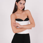 Crepe Black & White Corset - Sevgilim
