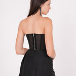 Embellished Black Net Bustier - Sevgilim
