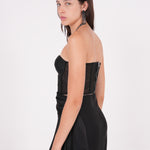 Embellished Black Net Bustier - Sevgilim
