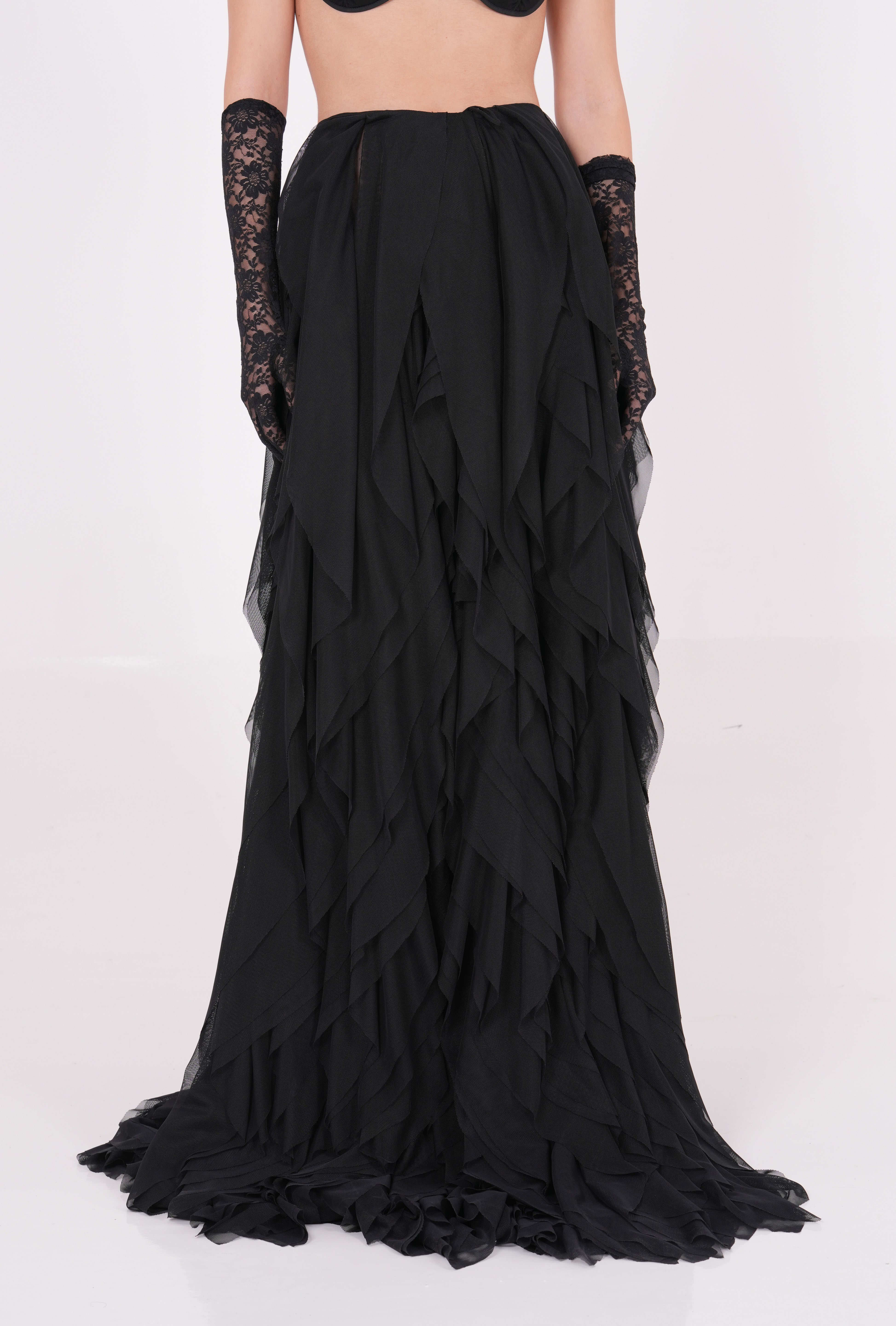 Ruffle Net Evening Skirt - Sevgilim