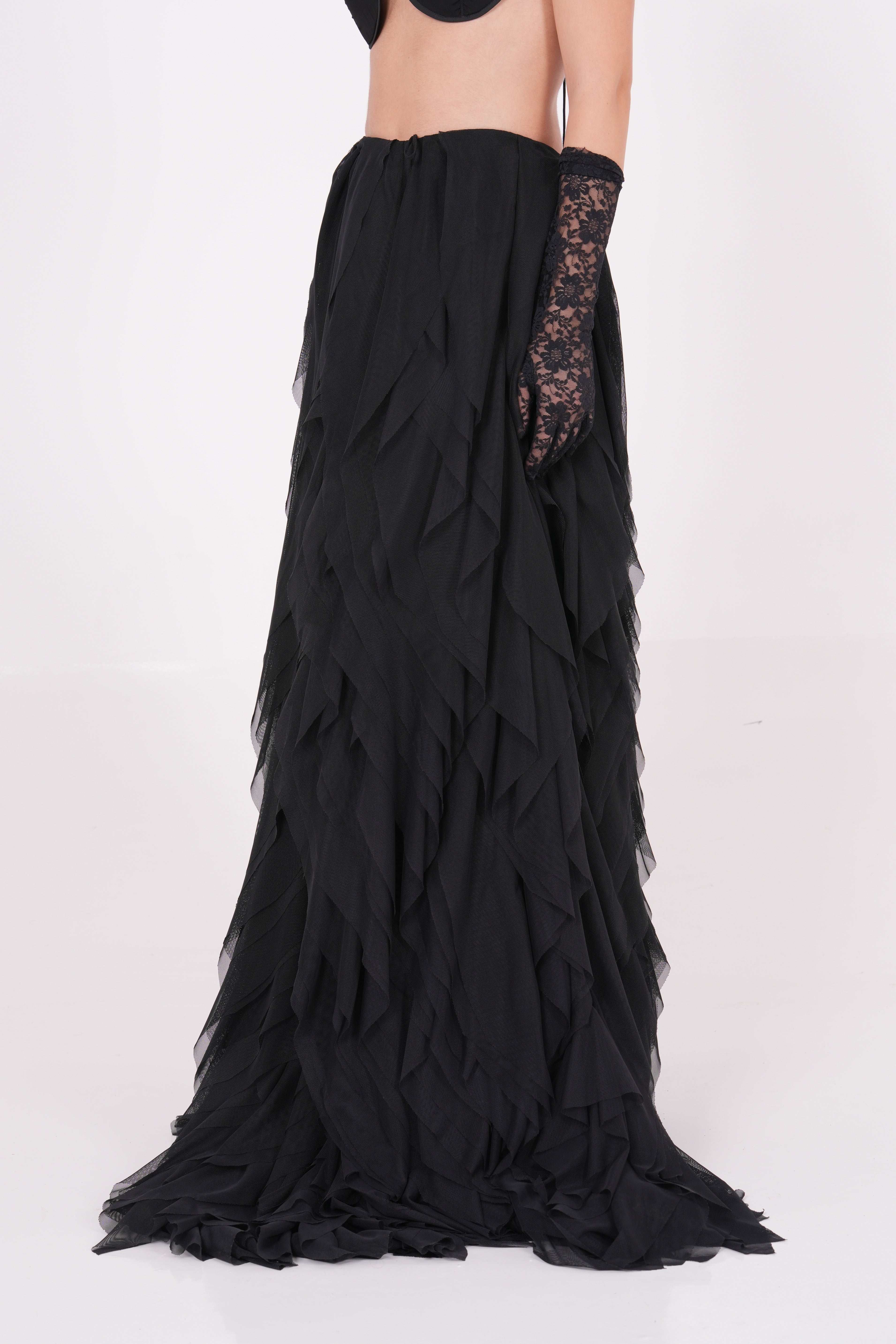 Ruffle Net Evening Skirt - Sevgilim