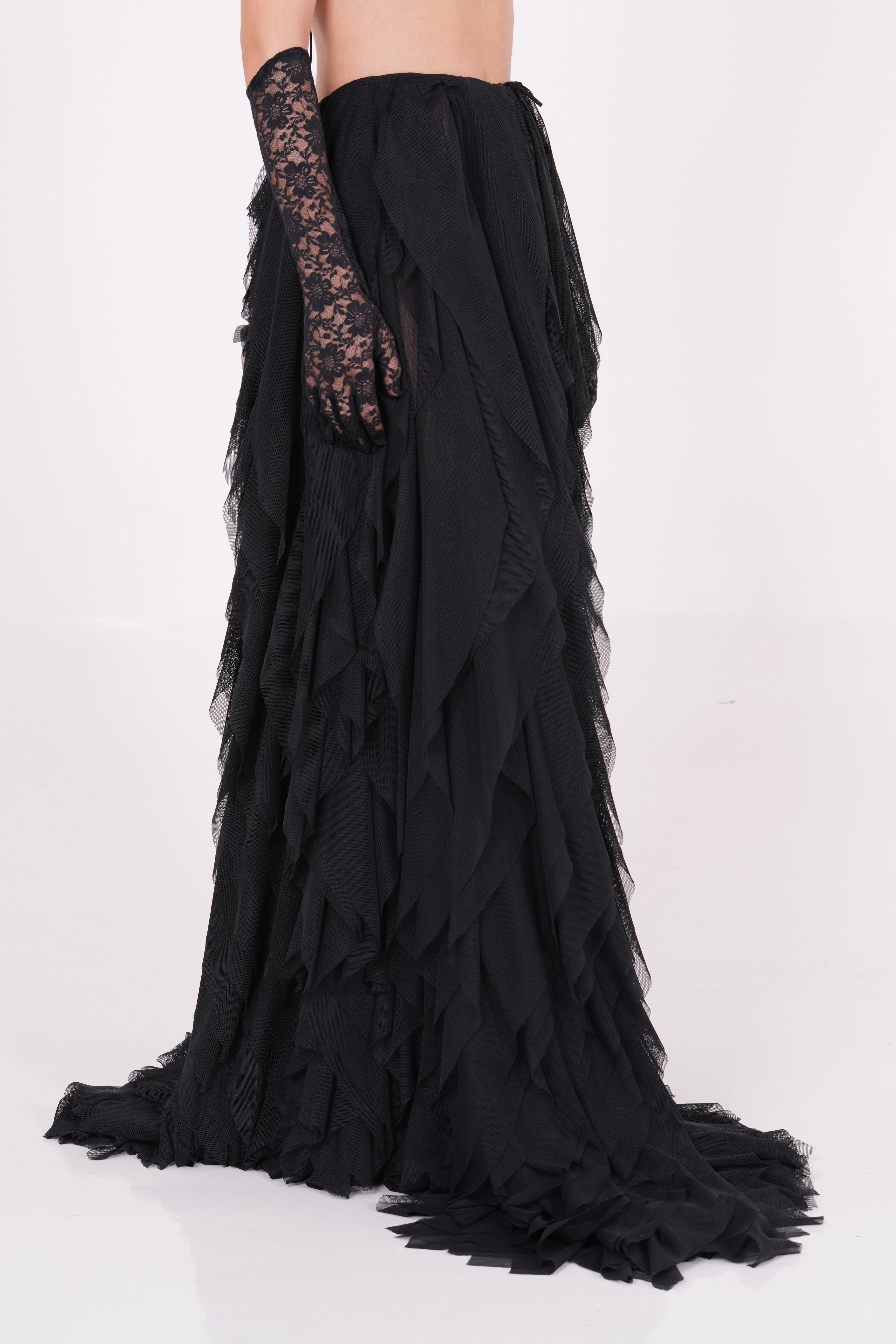 Ruffle Net Evening Skirt - Sevgilim