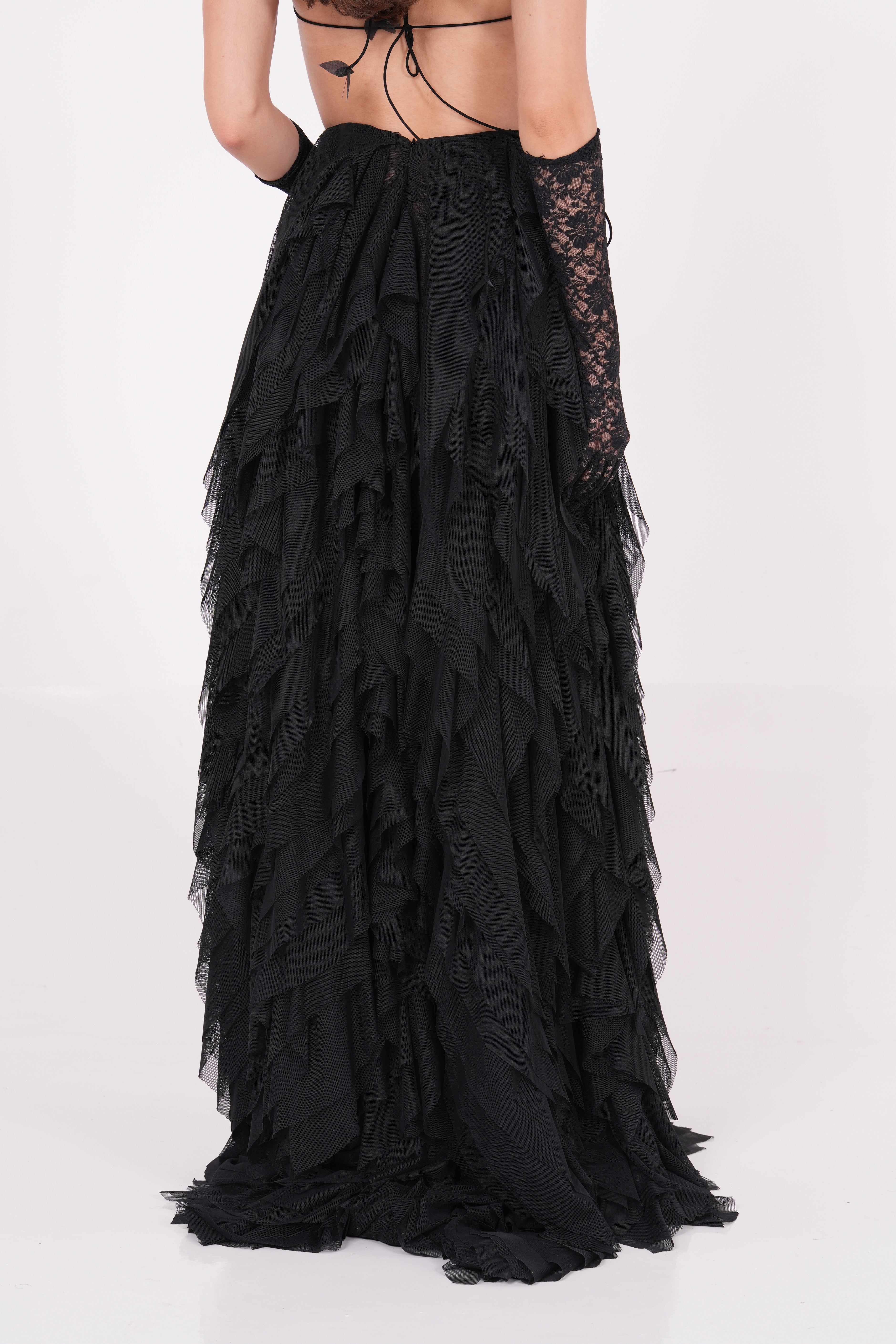 Ruffle Net Evening Skirt - Sevgilim
