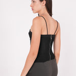 Long Quilted Black Corset - Sevgilim
