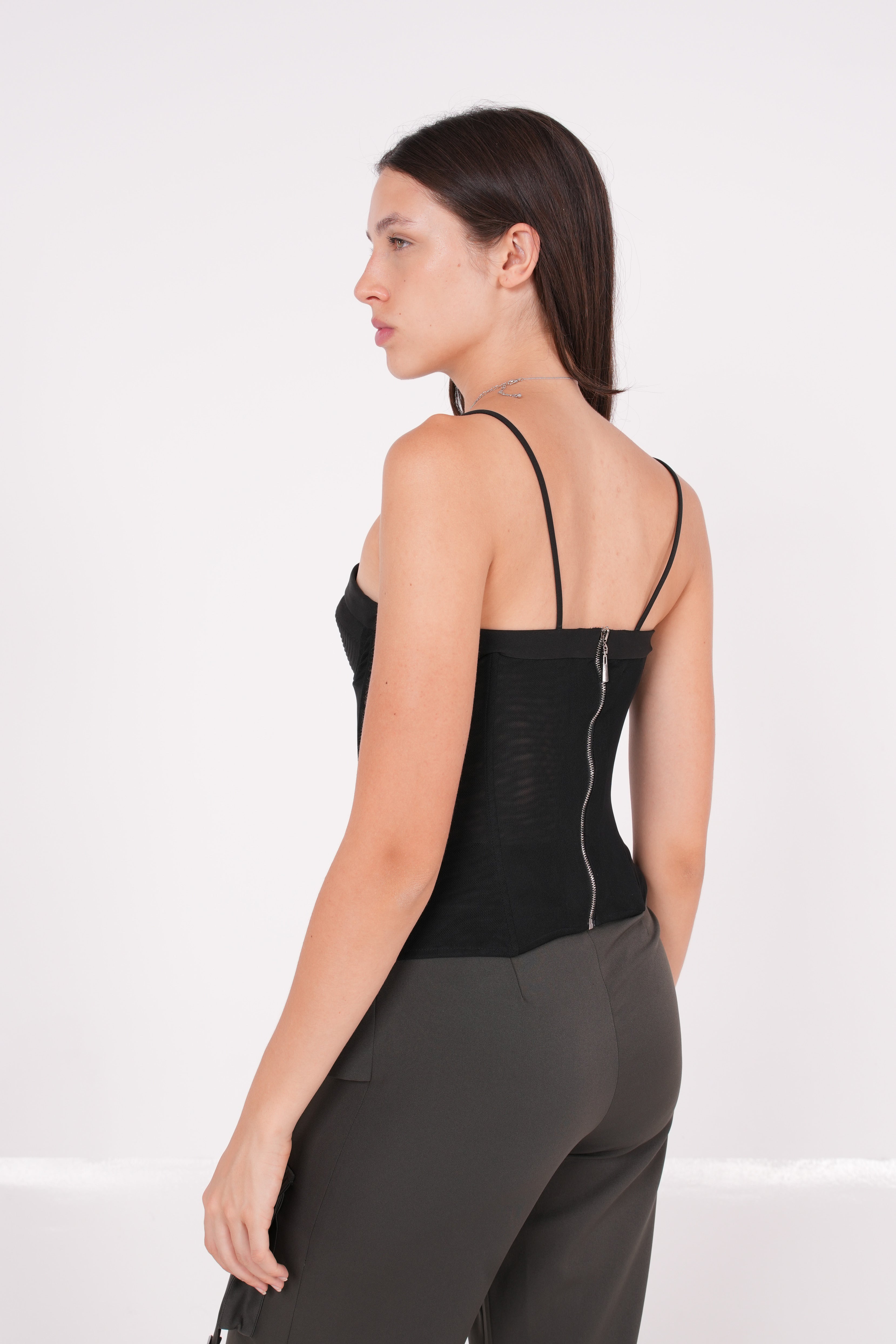 Long Quilted Black Corset - Sevgilim