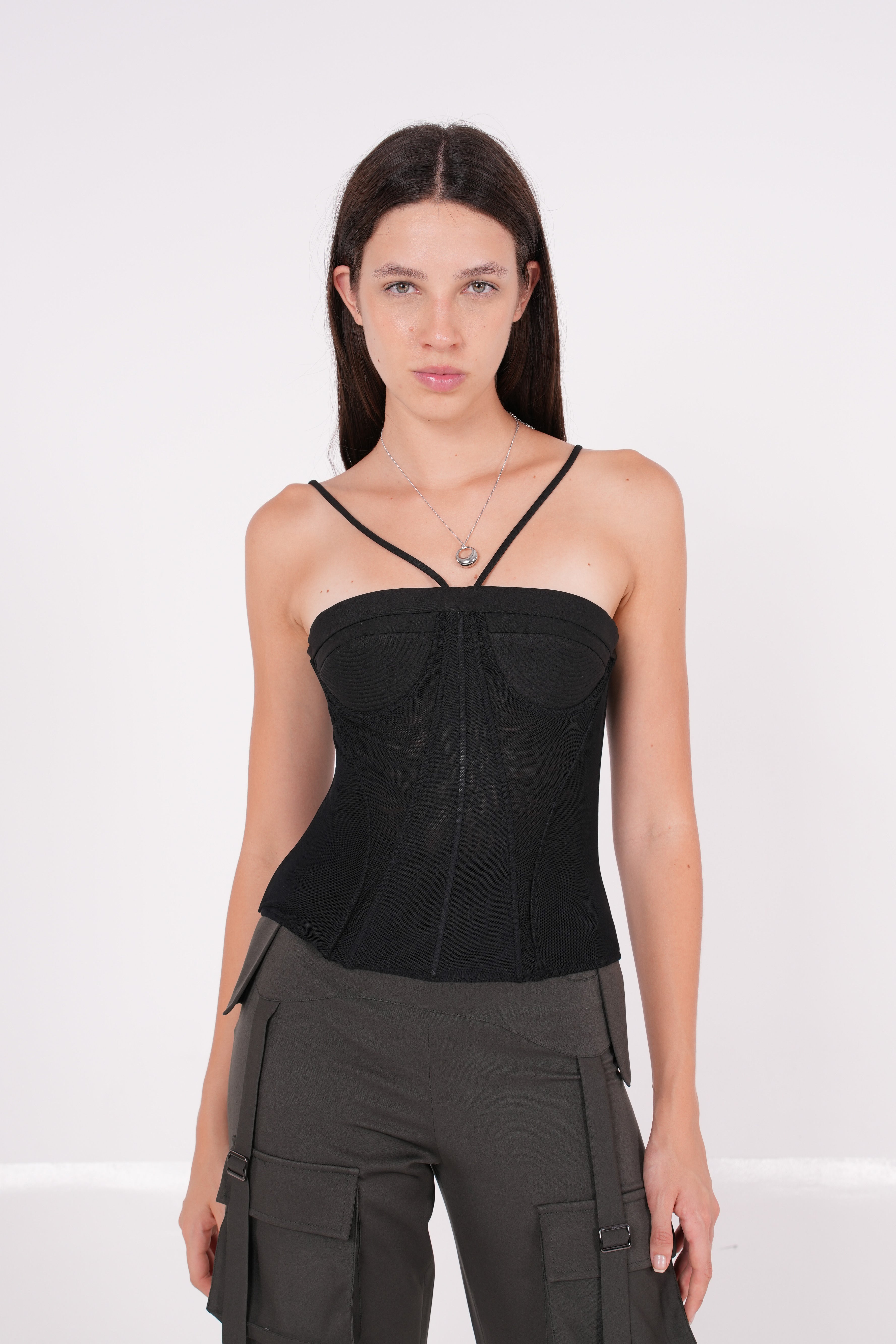 Long Quilted Black Corset - Sevgilim