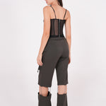 Crepe Mesh Corset - Sevgilim