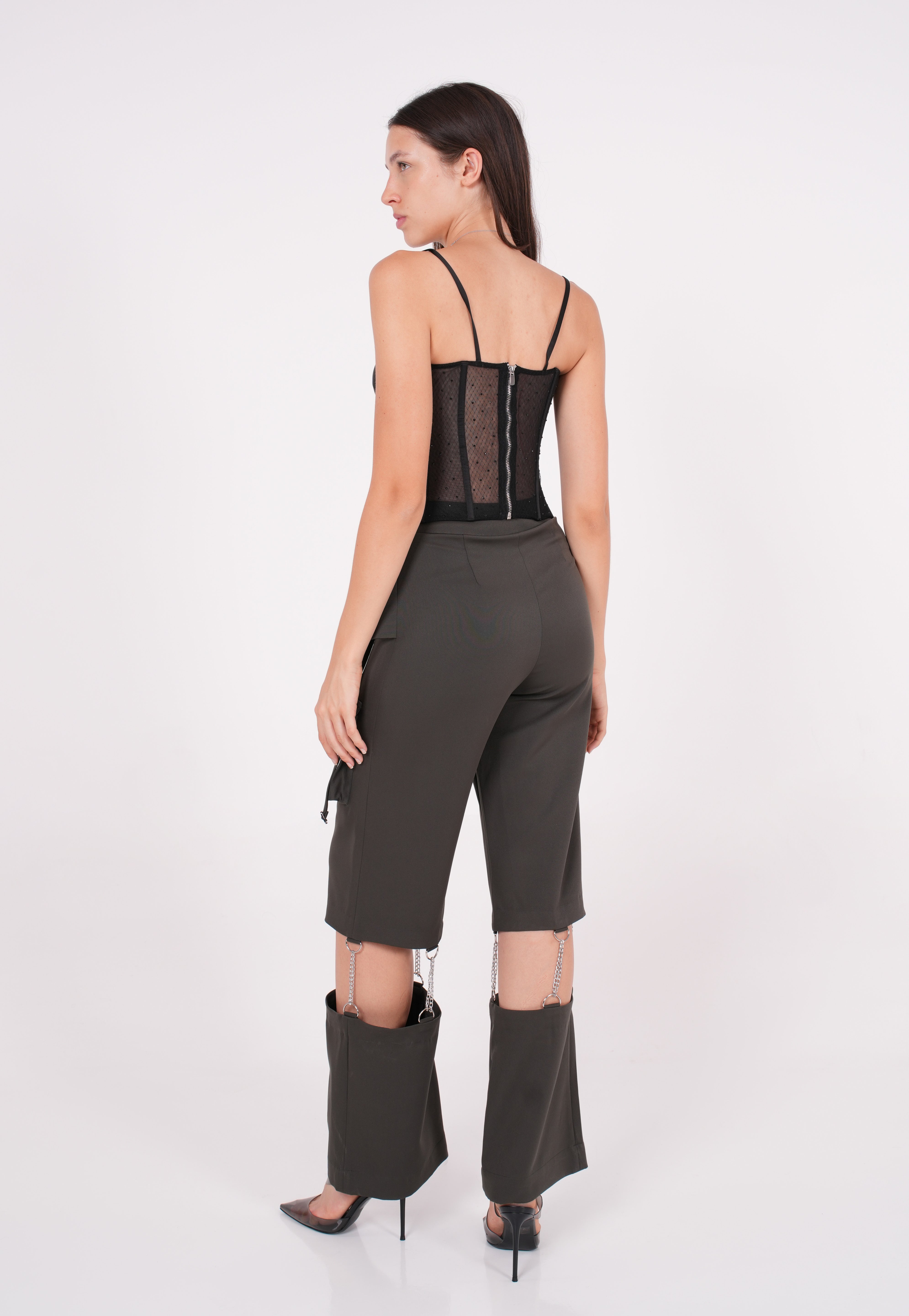 Crepe Mesh Corset - Sevgilim