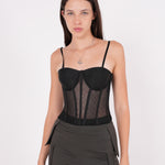Crepe Mesh Corset - Sevgilim