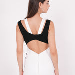Asymmetric Black & White Mini Dress - Sevgilim