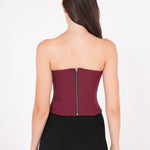 Maroon Front-Tied Corset - Sevgilim